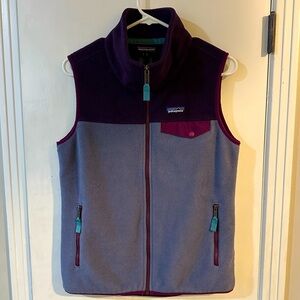 EUC Patagonia synchilla vest medium zip jacket fleece purple blue full zip Med